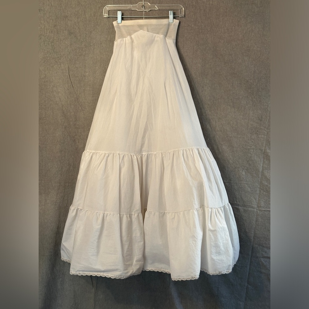 Vintage White Fabric and Lace Crinoline
